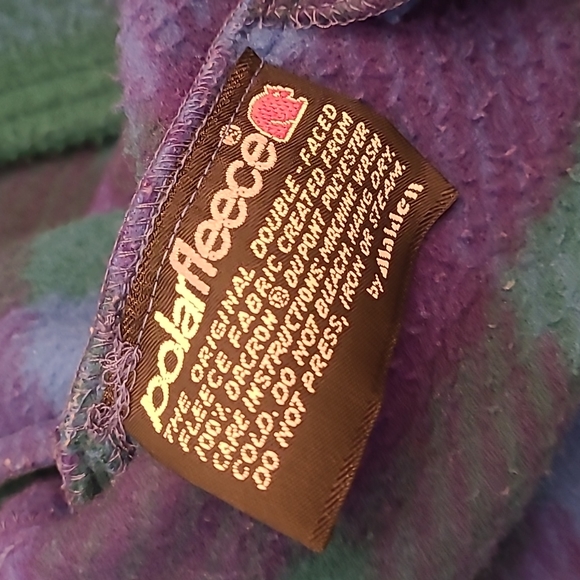 EUC VTG Aqua Sheen 100% Dacron Dupont Polyester Blue Purple and Green Plaid - Picture 7 of 11